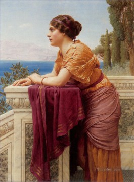  classicist Canvas - The Belvedere Neoclassicist lady John William Godward